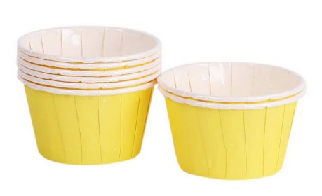 50 Cute Creative Durable Cake Baking Disposable Cups, Yellow