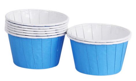 50 Cute Creative Durable Cake Baking Disposable Cups, Blue