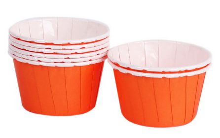 50 Cute Creative Durable Cake Baking Disposable Cups, Orange