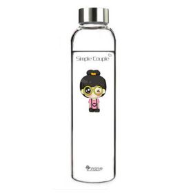 550 ML High-quality Glass Water Bottle Water Container,Glasses Girl