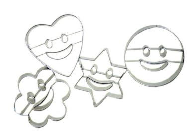 Cartoon Smile Face Stainless Steel DIY Fruit Slicers Cookie Cutter,4Pcs