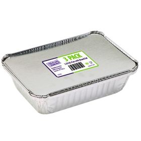 Aluminum 2.25 lb. Pan with Board Lid 3-Packs - Nicole Home Collection Case Pack 48